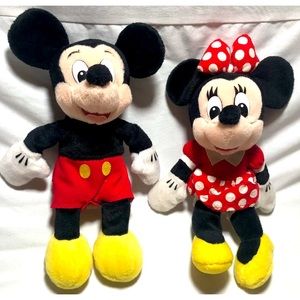Vintage Mickey and Minnie Mouse Plush, Walt Disney World EUC Disney Parks